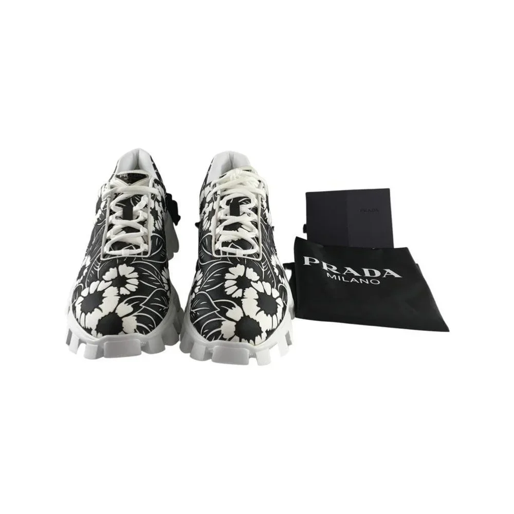 Prada Men's Cloudbust Sneakers Print Floral Black & White Size 9.5 - Picture 5 of 9